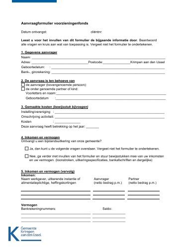 voorzieningenfonds - Gemeente Krimpen aan den IJssel