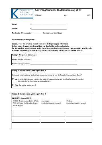 Formulier downloaden - Gemeente Krimpen aan den IJssel