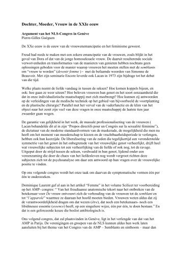 Argument Geneve nederlands.pdf - Psychoanalyse Lacan - Freud