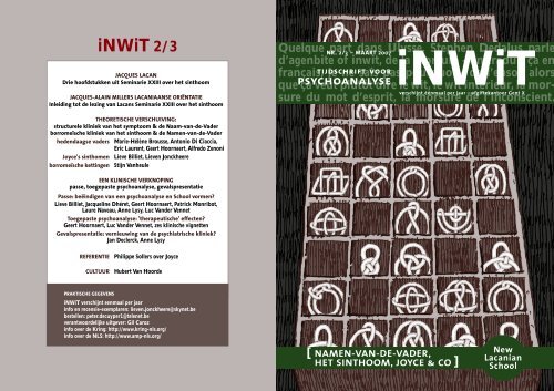 iNWiT 2&S flyer.pdf - Psychoanalyse Lacan - Freud