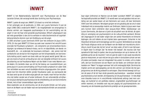 iNWiT 2&S flyer.pdf - Psychoanalyse Lacan - Freud