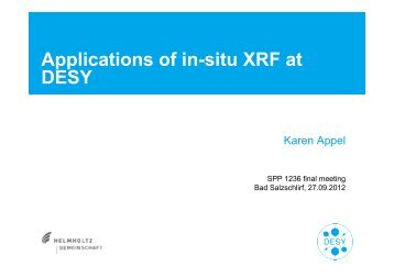 Applications of in-situ XRF at DESY