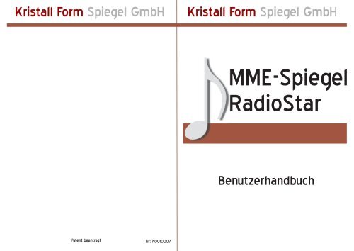 Benutzerhandbuch Kristall Form Spiegel Gmbh