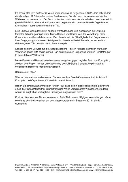 Rede Bernd Moritz - Dachverband der kritischen AktionÃ¤rinnen und ...