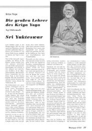 Artikel in Wendezeit 3/00 - Teil 5 - Kriya Yoga