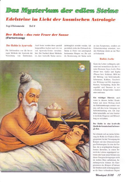 Artikel in Wendezeit 3/05 - Teil 8 - Kriya Yoga