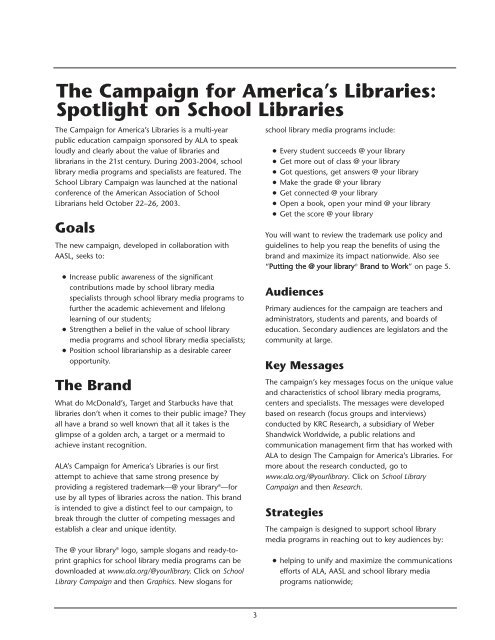 Toolkit for School Library Media Programs - American Library ...