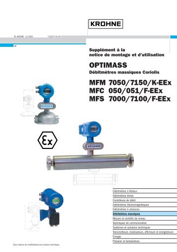 OPTIMASS MFM 7050/7150/K-EEx MFC 050/051/F-EEx MFS 7000 ...