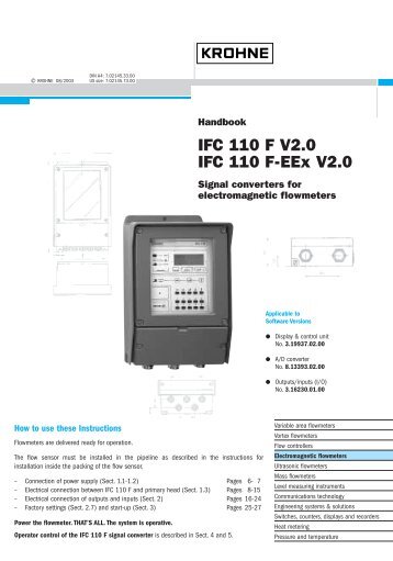 IFC 110 F V2.0 IFC 110 F-EEx V2.0