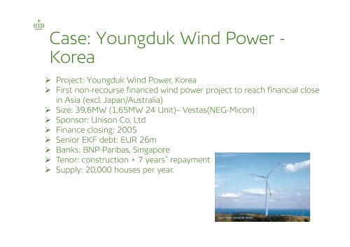 EKF wind power financing- Case: Korea - Kromann Reumert