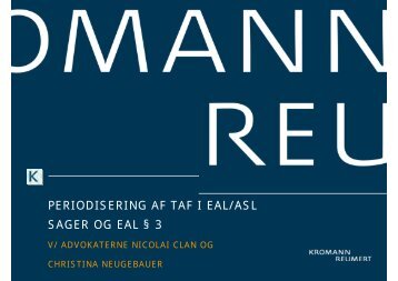 periodisering af taf i eal/asl sager og eal Â§ 3 - Kromann Reumert