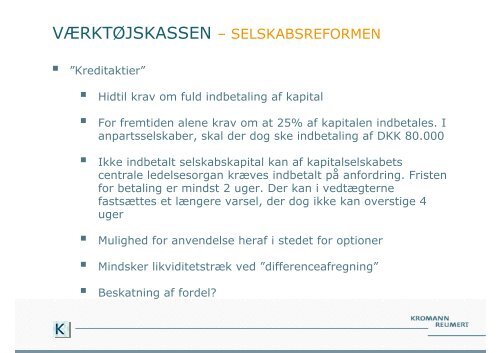 AKTIELÃNSSEMINAR - Kromann Reumert