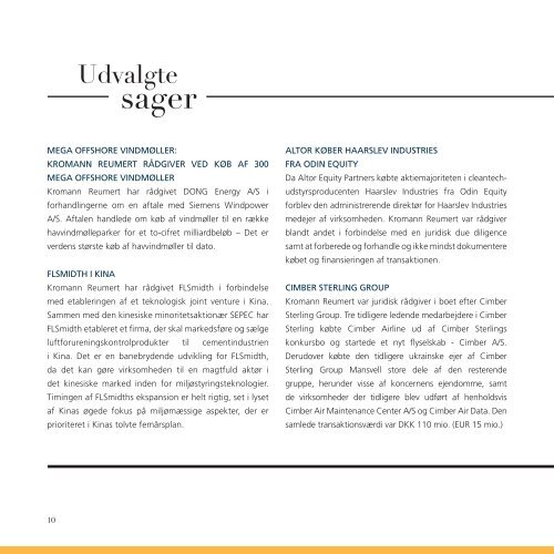 KROMANN REUMERT PROFIL AF ET ADVOKATFIRMA