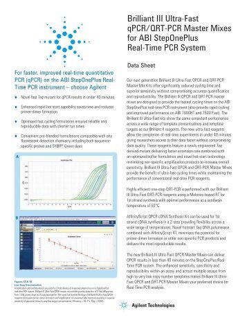 Brilliant III Ultra-Fast qPCR/QRT-PCR Master Mixes for ABI ...