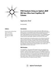 PAH Analysis Using an Agilent J&W DB-5ms Ultra Inert Capillary GC ...