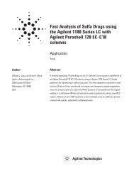 Fast Analysis of Sulfa Drugs using the Agilent 1100 Series LC with ...