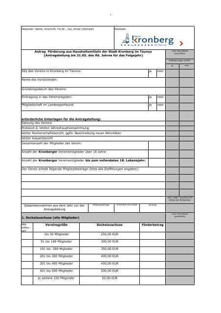 Antragsformular - Stadt Kronberg im Taunus