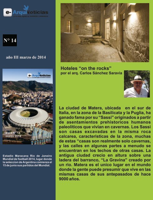 e-AN N° 14 nota 1 Hoteles on the rocks por el arq. Carlos Sánchez Saravia