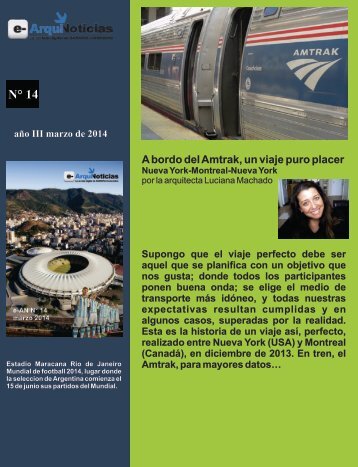 e-AN N° 14 nota 2 - A bordo del Amtrak, un viaje puro placer Nueva York-Montreal-Nueva York por la arquitecta Luciana Machado