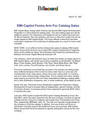 EMI-Capitol Forms Arm For Catalog Sales