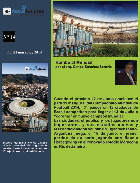 e-AN N° 14 nota 4 Rumbo al Mundial por el arq. Carlos Sánchez Saravia