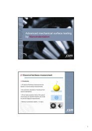 2 - Instrumented Indentation - CSM Instruments