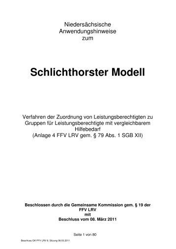 Anwendungshinweise Schlichthorster Modell