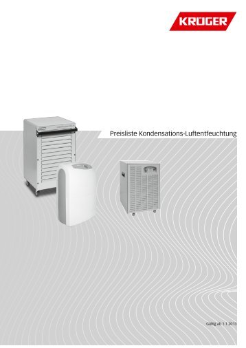 Preisliste Kondensations-Luftentfeuchtung - KrÃ¼ger and Co