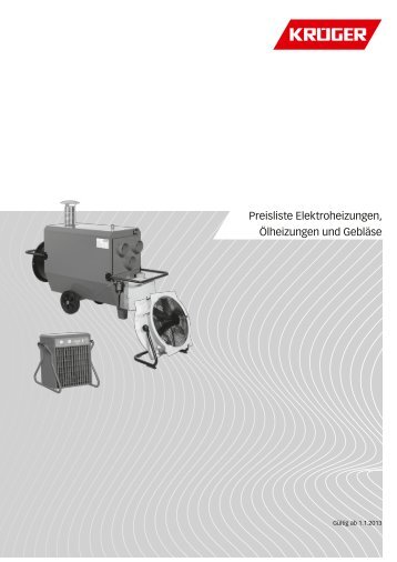 Preisliste mobile Warmluftheizung - KrÃ¼ger and Co