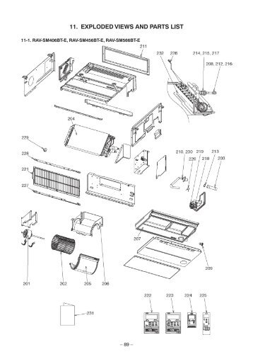 11. EXPLODED VIEWS AND PARTS LIST