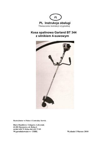 Instrukcja obsÅugi Kosy Garland BT 344 UPDATED.pdf - Krysiak