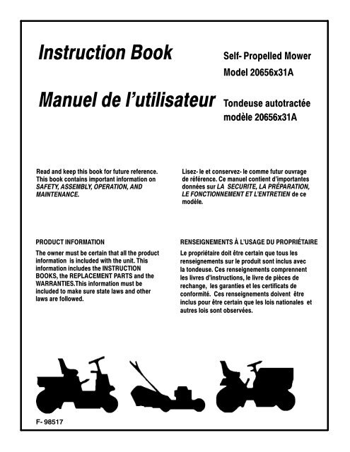 Instruction Book Manuel de l'utilisateur Tondeuse autotractÃ©e - Krysiak