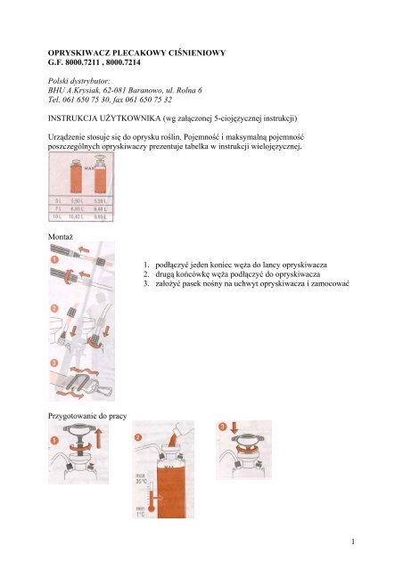 instrukcja obsÅugi opryskiwacz GF okragÅy.pdf - Krysiak