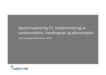 Gevinstrealisering, implementering av samfunnsdelen ... - KS