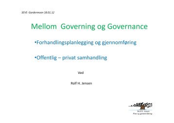 Mellom Governing og Governance - KS