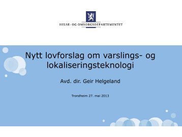 Hva er nytt i helselovgivningen? - KS