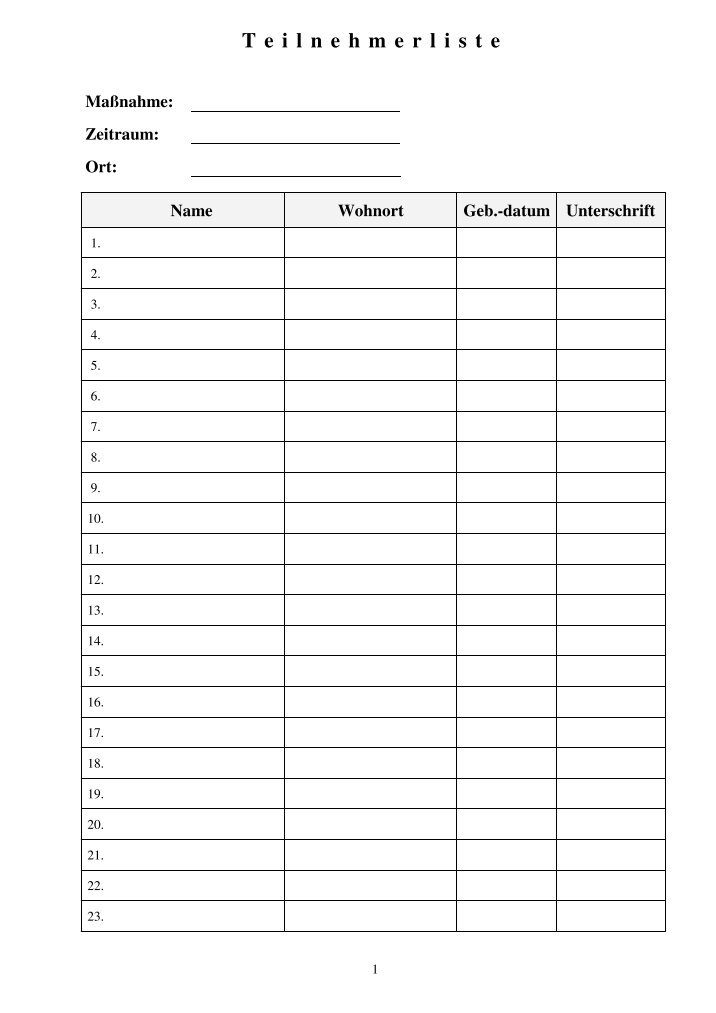 Teilnehmerliste Magazines