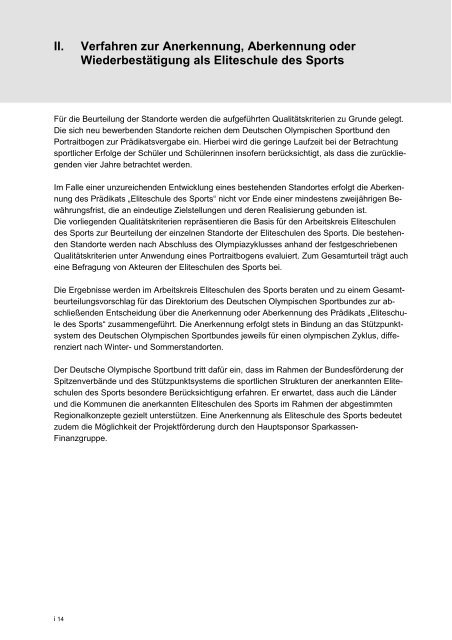 I. Qualitätskriterien der Eliteschulen des Sports - Der Deutsche ...