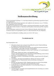 Stellenausschreibung - Kreissportbund Erzgebirge