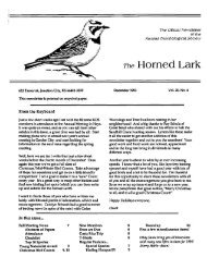 Volumes 11 - Kansas Ornithological Society