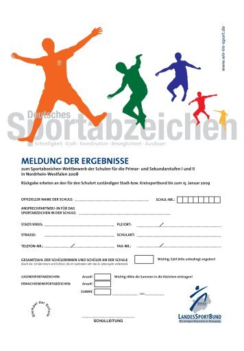 MELDUNG DER ERGEBNISSE - Kreissportbund Mettmann e.V.