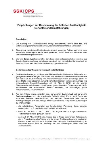 Empfehlung Gerichtsstand.pdf - KSBS