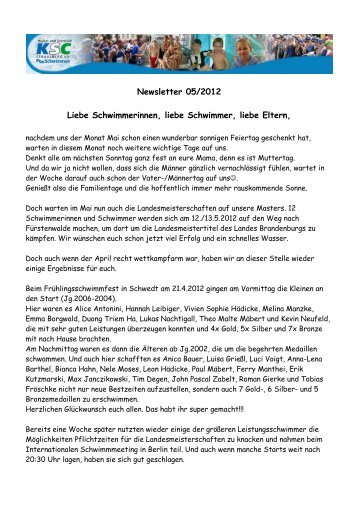 Newsletter 05/2012 - KSC-Schwimmen