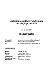 Landesbestenermittlung im Schwimmen der ... - KSC-Schwimmen