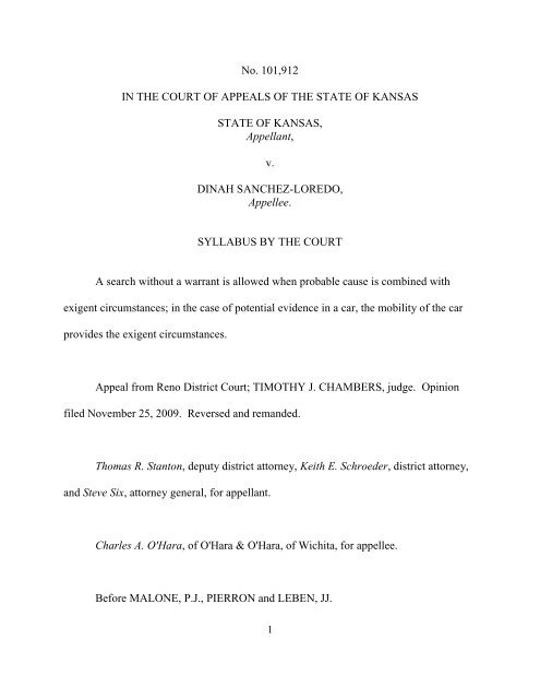 Kansas Court of Appeals - 101912 - State v. Sanchez-Loredo