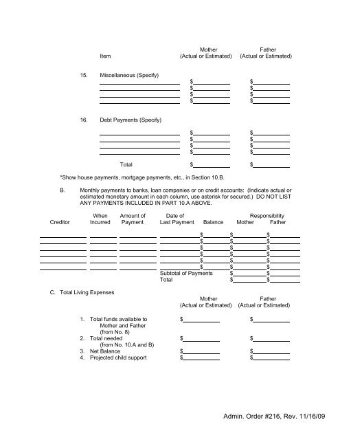 APPENDIX III Domestic Relations Affidavit - Kansas Judicial Branch