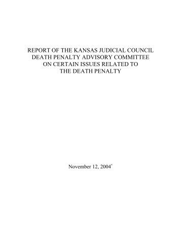 report of the kansas judicial council death penalty advisory