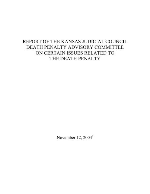 report of the kansas judicial council death penalty advisory