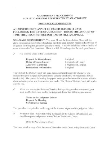 Non-Earnings Garnishment in PDF