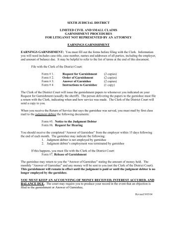 Earnings Garnishment in PDF - Kansas Judicial Branch